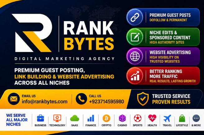 Rank Bytes – Affordable Guest Posting Packages with Powerful White Hat Link Building | info@rankbytes.com | +44 7882745150